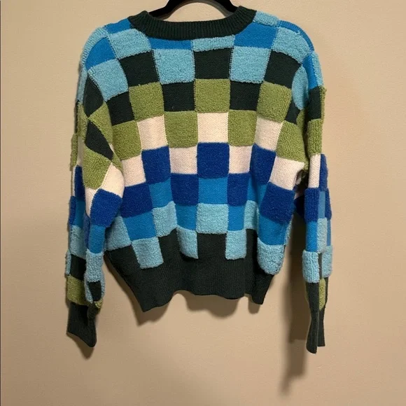 &Merci Green and Blue Patchwork Sweater size Medium - Picture 6 of 8
